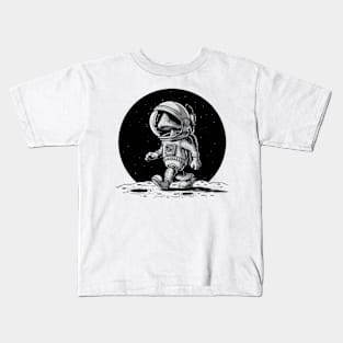 Mushroom Walking on Moon Kids T-Shirt